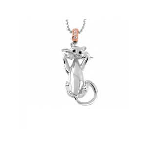 Collana a pallini con ciondolo La Gatta Innamorata in argento 925 e cubic zirconia di La Gatta Gioielli.