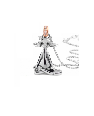 Collana a pallini con ciondolo La Gatta Zen in argento 925 e cubic zirconia di La Gatta Gioielli.