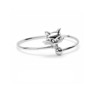 Bracciale rigido in argento 925 rodiato di La Gatta Gioielli. Made in Italy.