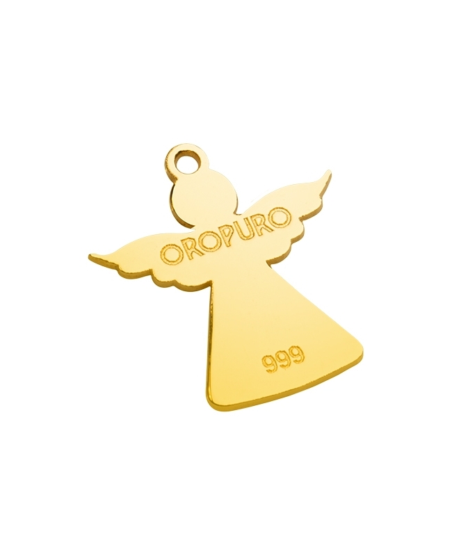 Ciondolo Angelo in oro puro 999 della collezione Preziosa. Ciondolo Angelo in oro puro 999 della collezione Preziosa.
