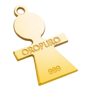 Ciondolo Bimba in oro puro 999 della collezione Preziosa.