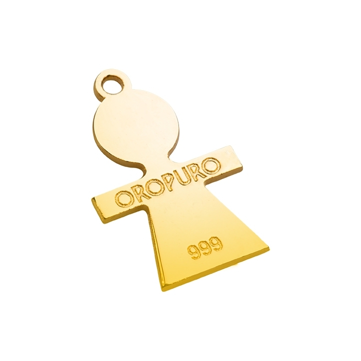 Ciondolo Bimba in oro puro 999 della collezione Preziosa.