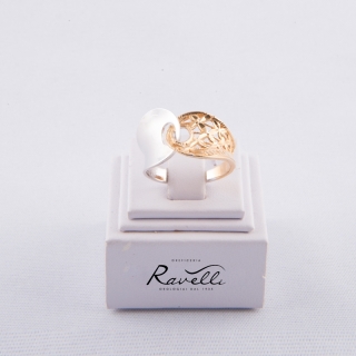 Anello Ungari in oro bianco e giallo 18 kt.