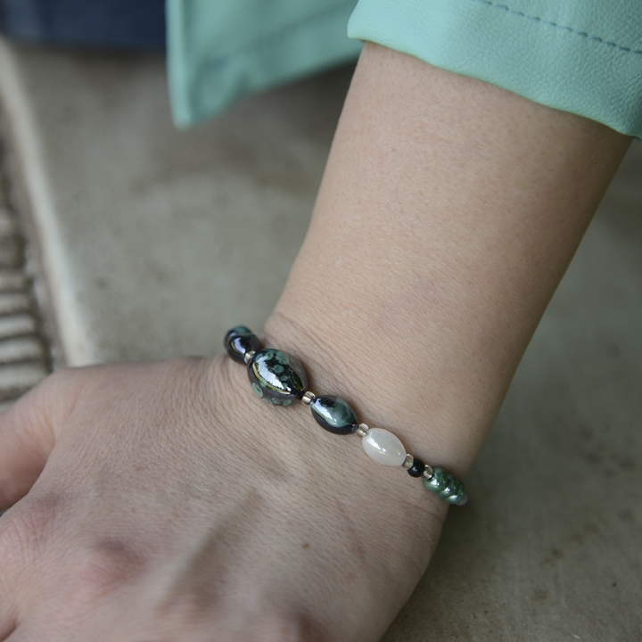 Bracciale Crevan di Antica Murrina con perle di vetro di Murano con varie lavorazioni veneziane.