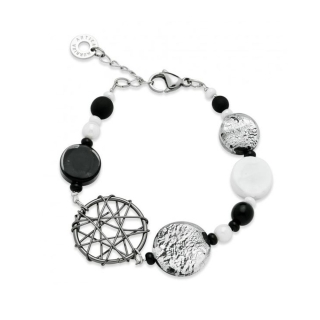 Bracciale di Antica Murrina della Collezione Honey con Boule di vetro con colate di vetro.