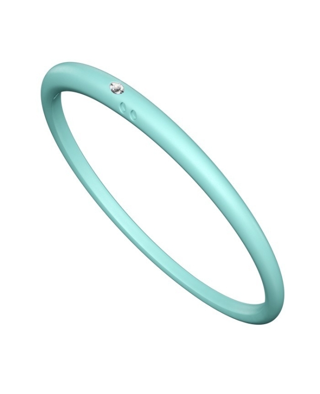 Bracciale unisex con diamante in castone d’argento 800  su silicone anallergico color verde bugiardo.