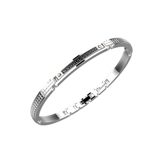 Zancan | Bracciale in acciaio e pietre nere - EHB167