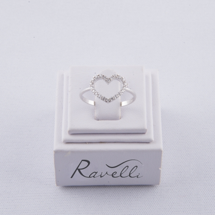 Selezione Ravelli | Anello cuore oro bianco 18 kt e duraliti