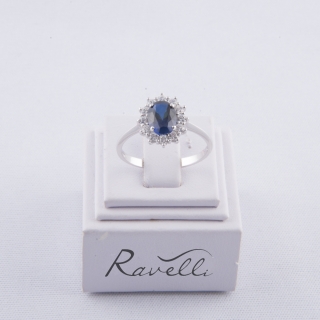 Selezione Ravelli | Anello oro 18kt, zaffiro sintetico e duraliti