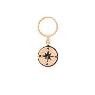 Portachiavi Zancan da uomo della collezione Hi-Teck, in acciaio 316L anallergico e PVD oro rosa.