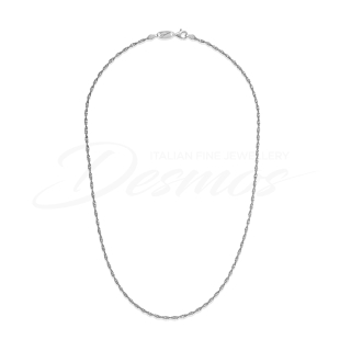 Collana della collezione Singapore Chain di Desmos con cilindri in argento 925 rodiato.