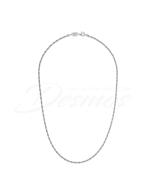 Collana della collezione Singapore Chain di Desmos con cilindri in argento 925 rodiato.