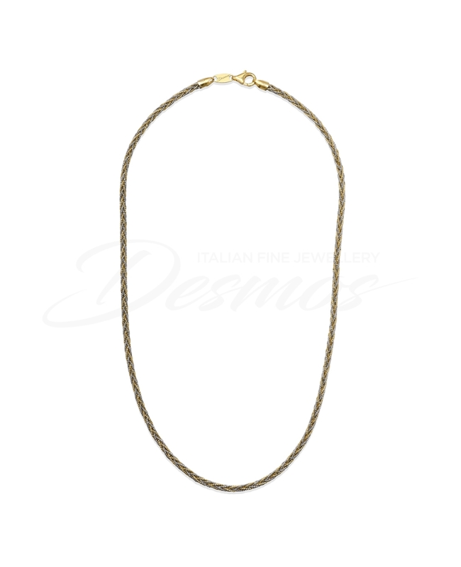 Collana multifilo della collezione Snake di Desmos con fili in argento 925 rodiato e argento 925 rodiato gold.