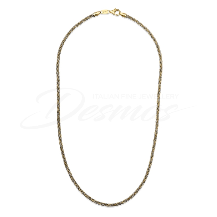 Collana multifilo della collezione Snake di Desmos con fili in argento 925 rodiato e argento 925 rodiato gold.