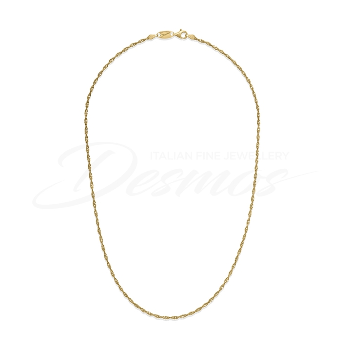 Collana della collezione Pendant Singapore di Desmos in argento 925 rodiato gold sfaccettato al laser.