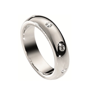 Anello Morellato fedina donna in acciaio 316L medicale con cristalli bianchi. Misura 16. Made in Italy.