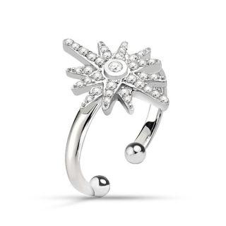 Anello Morellato donna Stella in argento 925 con cristalli bianchi. Misura regolabile. Made in Italy.