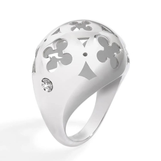 Anello Morellato donna Ducale in acciaio 316L con zirconi bianchi. Misura 14. Made in Italy.