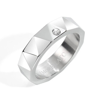 Anello Morellato donna in acciaio 316L medicale con zircone bianco. Misura 14. Made in Italy.