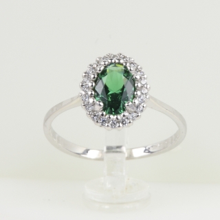 Selezione Ravelli | Anello oro 18kt, smeraldo sintetico e duraliti