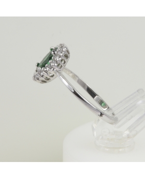 Selezione Ravelli | Anello oro 18kt, smeraldo sintetico e duraliti