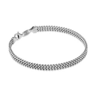 Bracciale Rail by Desmos con catena in argento 925 rodiato.