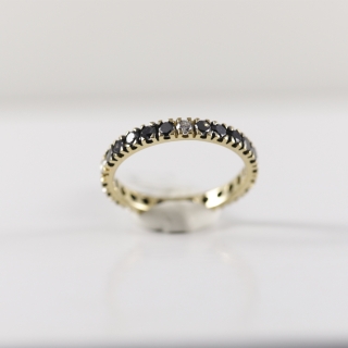 Mario Porzio | Anello diamanti neri e bianchi