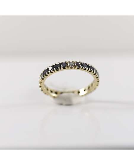 Mario Porzio | Anello diamanti neri e bianchi