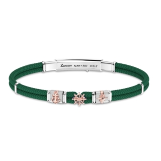 Zancan | Bracciale Regata in Kevlar verde con inserti nautici