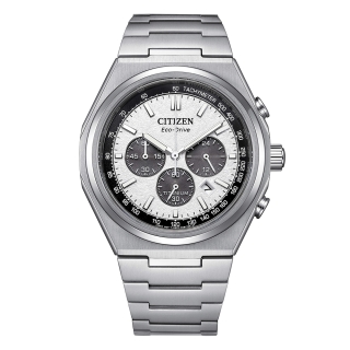 Citizen AW1404-51A Super Titanio – Orologio Uomo Donna Solare Cronografo 10 ATM, Cassa Oro Rosa E Quadrante Argento