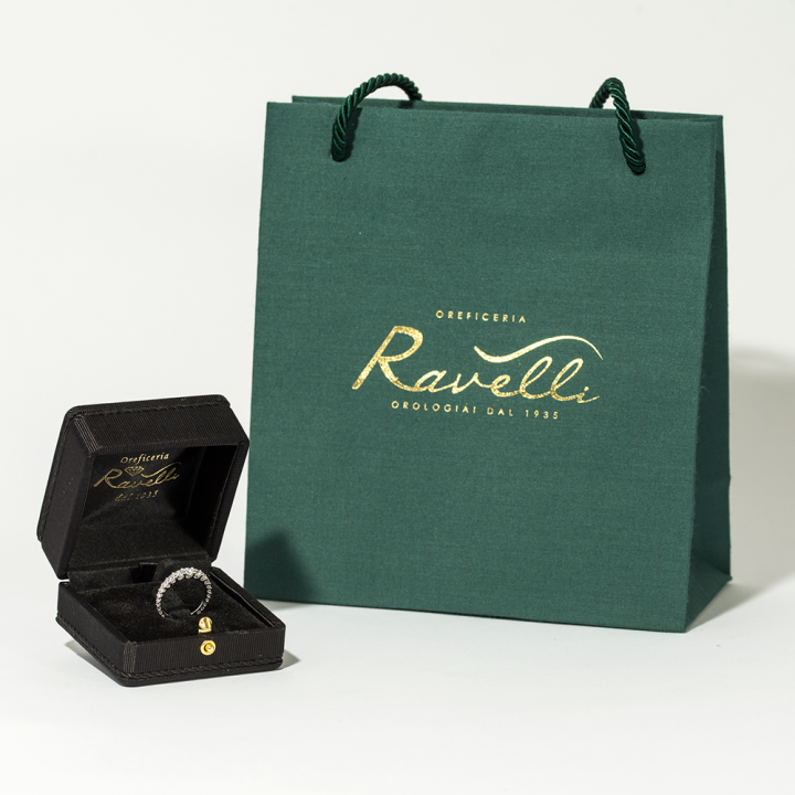 Selezione Ravelli | Fedina in oro bianco e diamanti