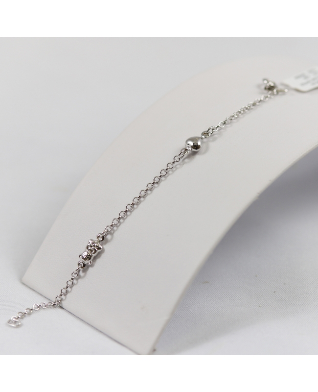 Selezione Ravelli | Bracciale oro bianco orsetto e cuore