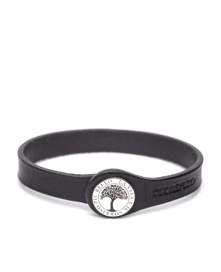 Life – Bracciale pelle nero