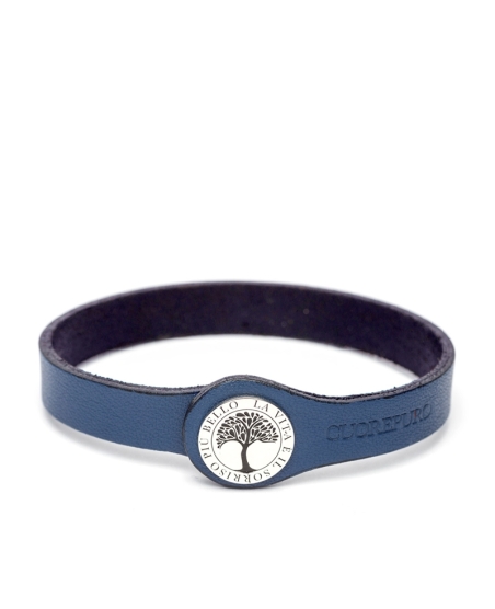 Life – Bracciale pelle blu