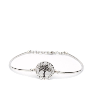 Life – Bracciale rigido piastra 1,5 cm argento
