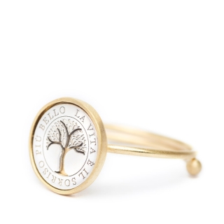 Life – Anello aperto dorato
