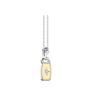 Zancan | Collana Alpha in argento con inserto in oro giallo ESC251G