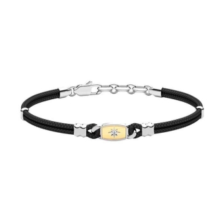 Zancan | Bracciale Alpha Rosa dei venti in argento 925 e Oro giallo 18 carati ESB419G