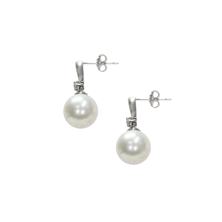 Mayumi | Orecchini in Oro bianco, Diamanti e Perle Akoya ORM337
