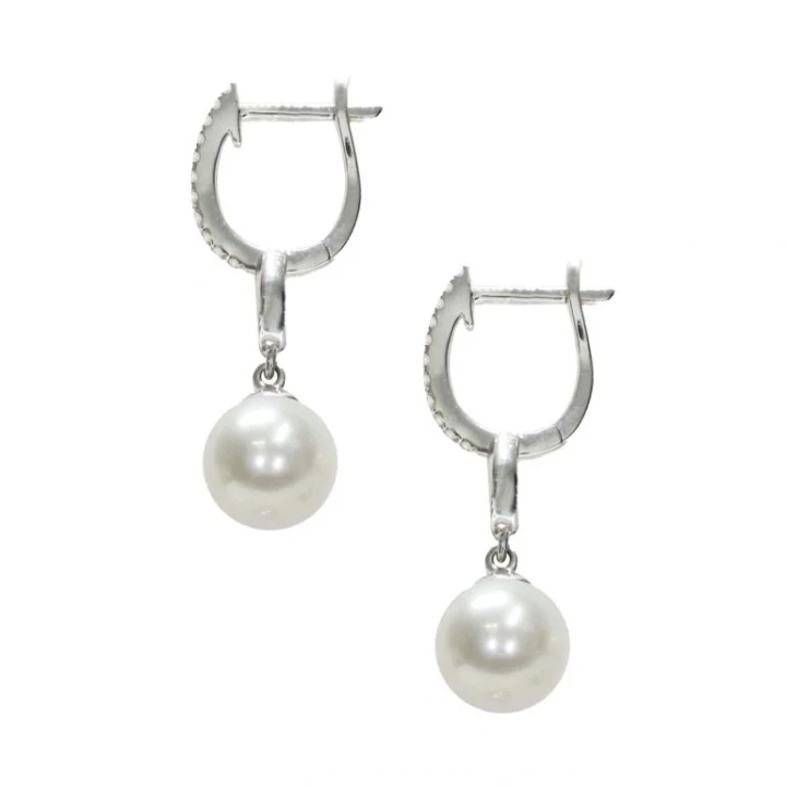 Mayumi | Orecchini in Oro bianco, Diamanti e Perle Akoya ORM339