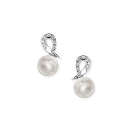 Mayumi | Orecchini in Oro bianco, Diamanti e Perle Akoya ORM110