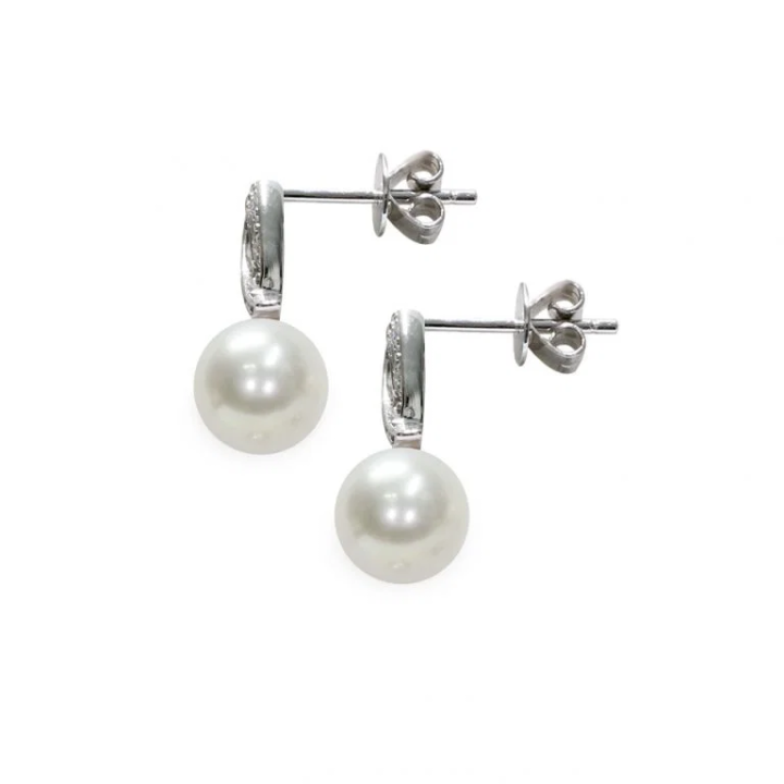 Mayumi | Orecchini in Oro bianco, Diamanti e Perle Akoya ORM110