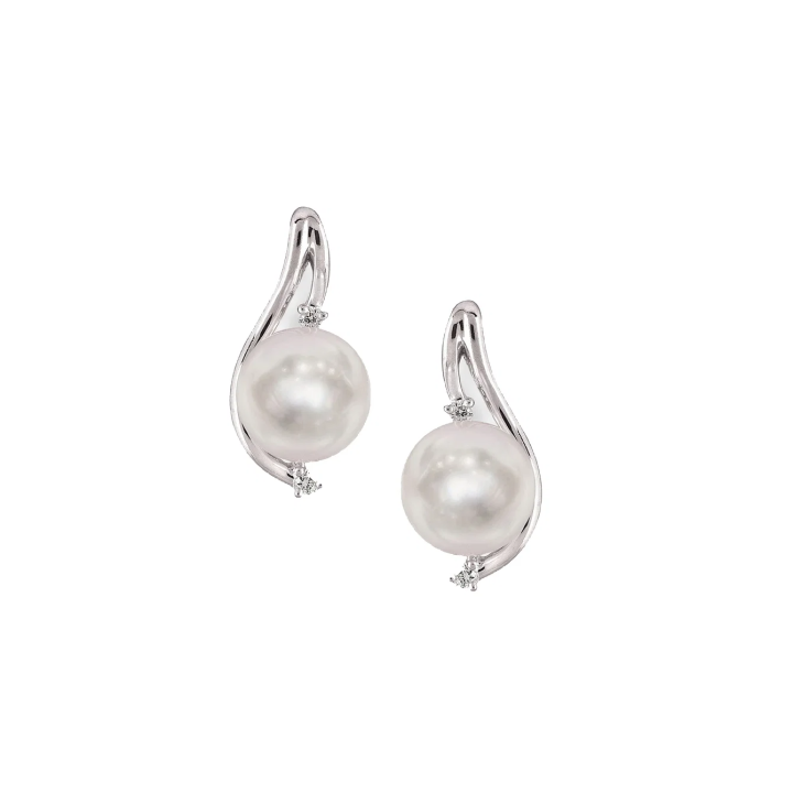 Mayumi | Orecchini in Oro bianco, Diamanti e Perle Akoya ORM304