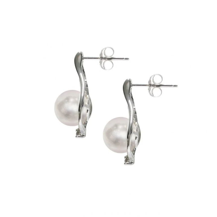 Mayumi | Orecchini in Oro bianco, Diamanti e Perle Akoya ORM304
