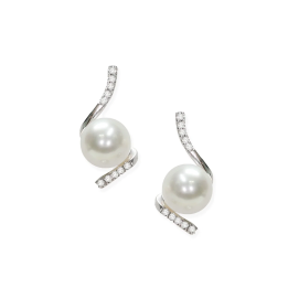 Mayumi | Orecchini in Oro bianco, Diamanti e Perle Akoya ORM335