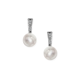 Mayumi | Orecchini in Oro bianco, Diamanti e Perle Akoya ORM109