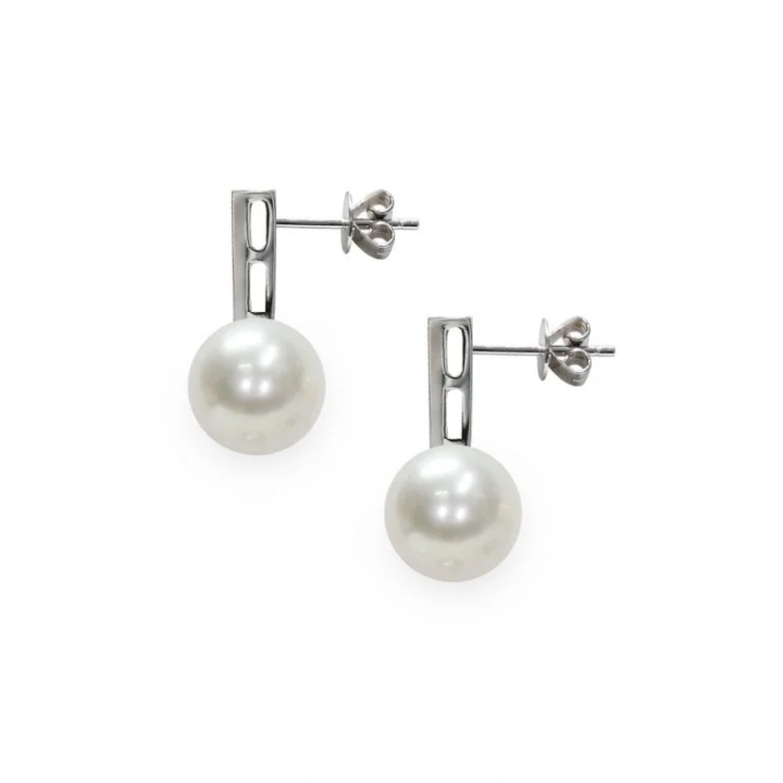 Mayumi | Orecchini in Oro bianco, Diamanti e Perle Akoya ORM109