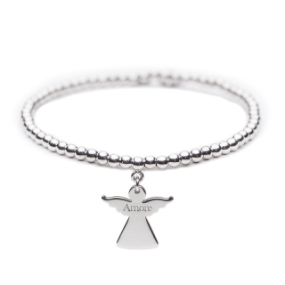 Angelo del Cuore – Bracciale elastico in argento – Amore -Cuorepuro.