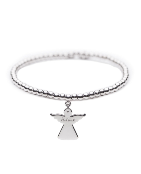 Angelo del Cuore – Bracciale elastico in argento – Amore