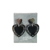 Orecchini semipendenti cuore in argento 925 rodiato.